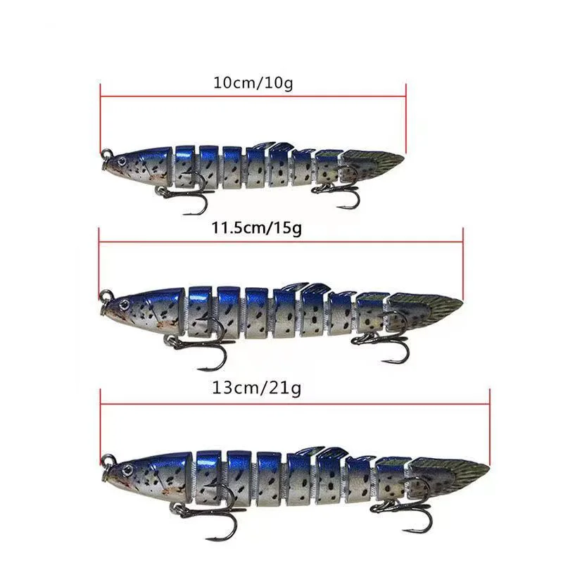 Рыболовные приманки Рыболовная приманка Бионическая шарнирная 8-секционная сломанная шарнирная жесткая приманка Тканевая полоса Шарнирная рыба Рыболовные снасти