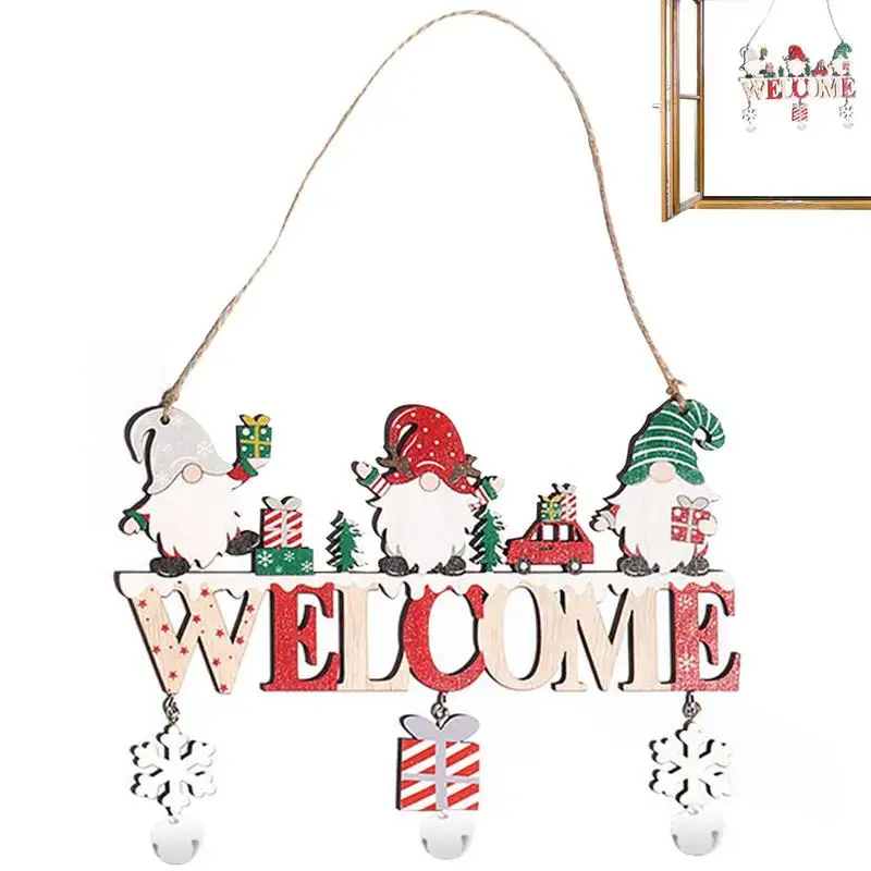 Дверные вешалки Gnome для входной двери Рождественские украшения для дома Рождественские таблички с письмами создают рождественское настроение для шкафа