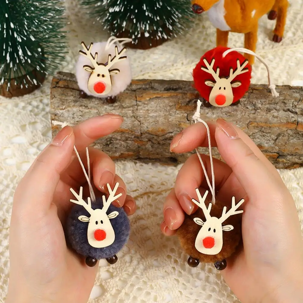  Висячий рождественский шарм Рождественское украшение Красочный рождественский лось, плюшевая кукла, праздничное висячее украшение для вечеринки на дереве