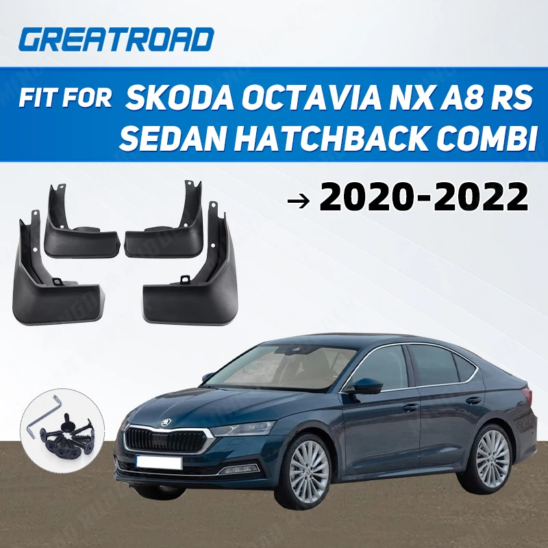 комплект брызговиков для Skoda Octavia NX A8 RS Sedan хэтчбек комби 2020 2021 2022 Брызговики Брызговики Брызговики Защита брызговиков