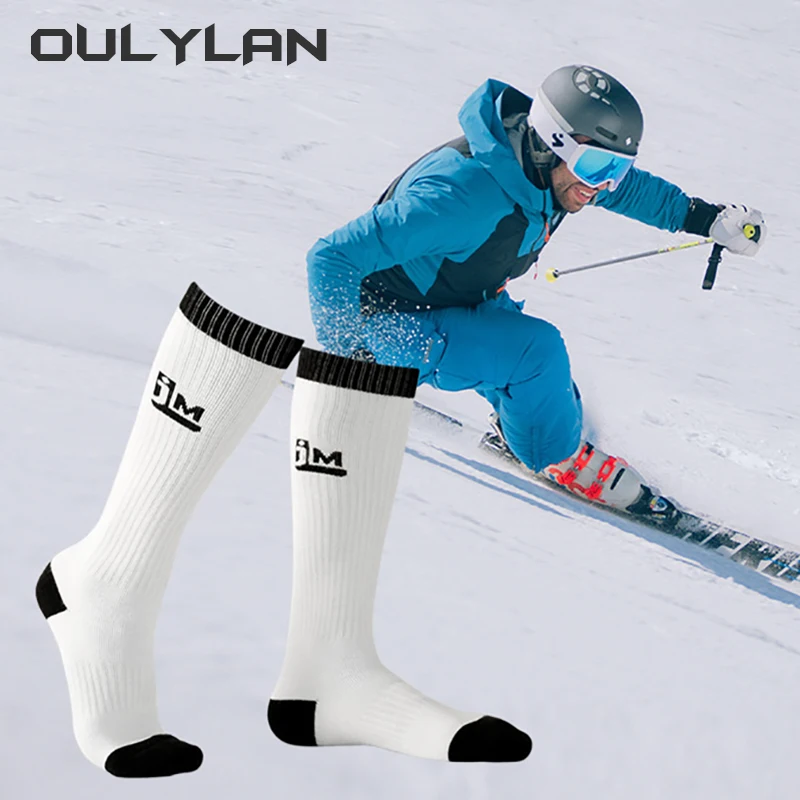 Новые шерстяные лыжные носки Зимние мужские и женские термальные лыжные носки Более толстые хлопковые спортивные носки для сноуборда Высокоэластичные термоноски